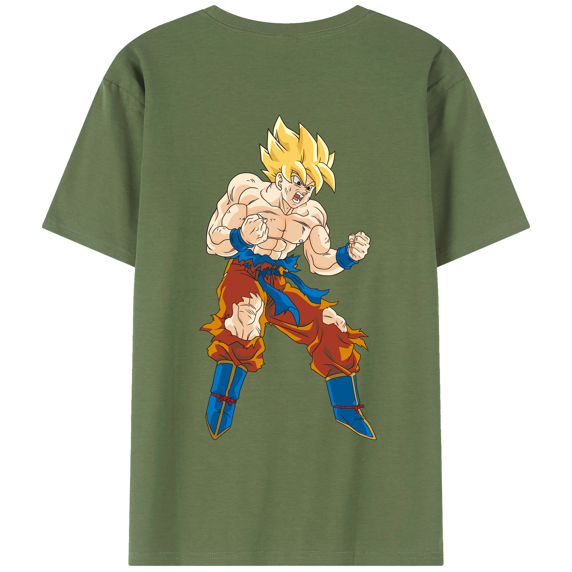 （画像用） ドラゴンボール 孫悟空（そん ごくう）Son Goku カカロット DRAGON BALL Kakarotto 綿100％ メンズ半袖Tシャツ（バックプリント） 通気性